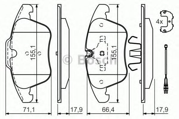 Set placute frana,frana disc CITROËN C5 III Break (TD_) (2008 - 2016) BOSCH 0 986 494 371