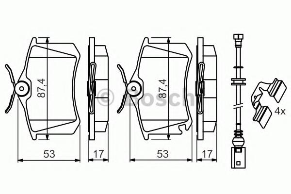 Set placute frana,frana disc Citroen BERLINGO I caroserie (M_), Citroen BERLINGO (MF), PEUGEOT RANCH caroserie (5) - BOSCH 0 986 494 598