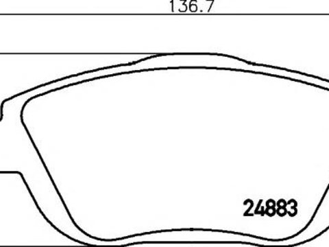 Set placute frana,frana disc Citroen C3 I (FC_), Citroen C3 Picasso, Citroen C3 II - HELLA PAGID 8DB 355 014-551