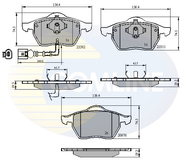 Set placute frana,frana disc COMLINE CBP11111 la V