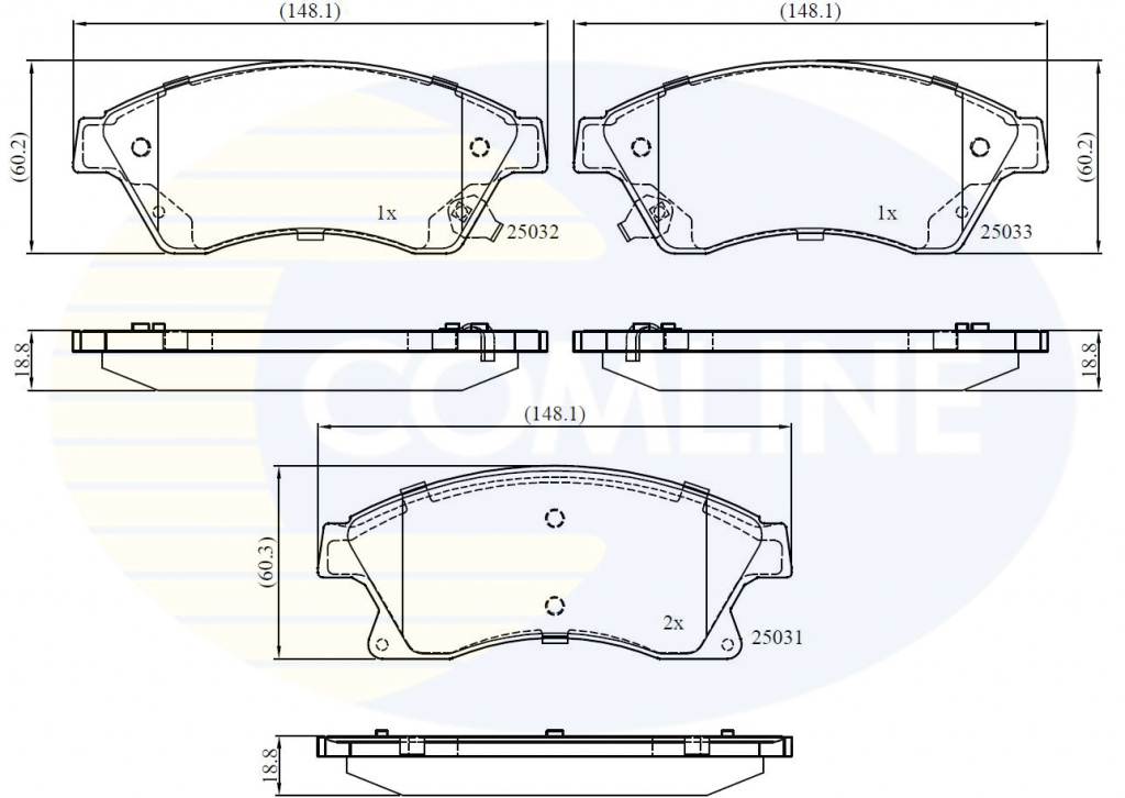 Set placute frana,frana disc COMLINE CBP32038 model CHEVROLET AVEO / KALOS limuzina (T250, T255) 2005 2006 2007 2008 2009 2010 2011 2012 2013 2014