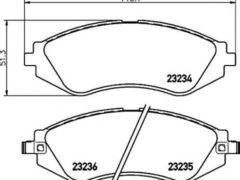 Set placute frana,frana disc DAEWOO ESPERO limuzina (KLEJ), DAEWOO LANOS limuzina (KLAT), DAEWOO NUBIRA (KLAJ) - TEXTAR 2323401