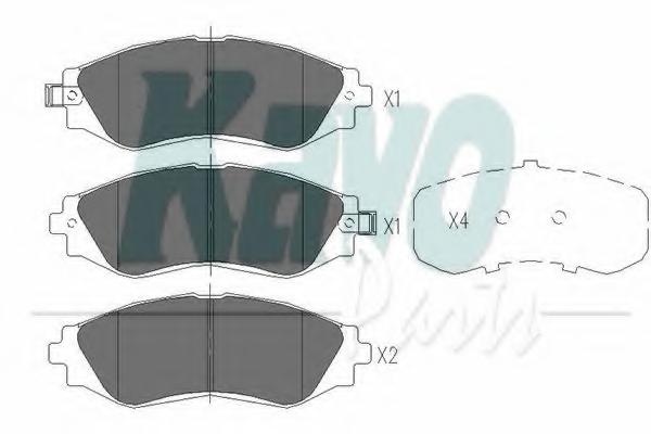 Set placute frana,frana disc DAEWOO LANOS limuzina (KLAT), DAEWOO NUBIRA (KLAJ), DAEWOO NUBIRA Break (KLAJ) - KAVO PARTS KBP-1001