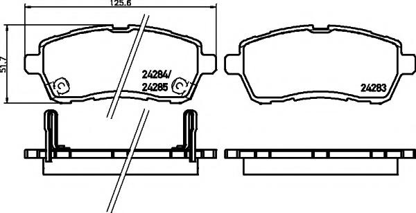 Set placute frana,frana disc DAIHATSU BOON (M3_), DAIHATSU MATERIA (M4_), MAZDA DEMIO (DE) - HELLA PAGID 8DB 355 014-001