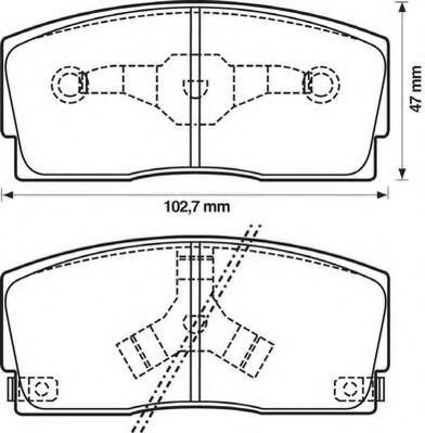 Set placute frana,frana disc DAIHATSU CHARADE Mk II (G11, G30), DAIHATSU APPLAUSE (A101, A111), DAIHATSU CHARADE Mk III (G100, G101, G102) - JURID