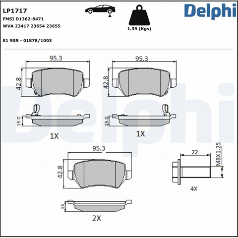 Set Placute Frana,frana Disc Delphi Opel LP1717