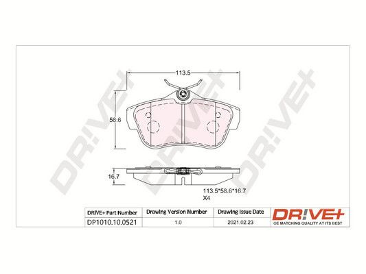 Set placute frana,frana disc Dr!ve+ DP1010.10.0521
