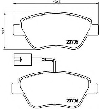 Set placute frana,frana disc FIAT 500 (312) (2007 - 2016) BREMBO P 23 141 piesa NOUA