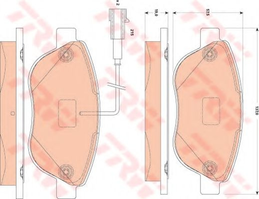 Set placute frana,frana disc FIAT GRANDE PUNTO (199) (2005 - 2016) TRW GDB1829