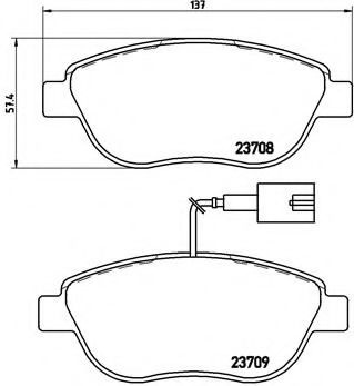 Set placute frana,frana disc FIAT GRANDE PUNTO (199) (2005 - 2016) BREMBO P 23 137