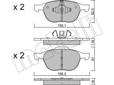 Set placute frana,frana disc FORD ECOSPORT (2011 - 2016) METELLI 22-0534-0 piesa NOUA