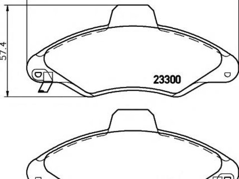 Set placute frana,frana disc FORD ESCORT Mk V (GAL), FORD ESCORT Mk VI Cabriolet (ALL), FORD ESCORT Mk VI (GAL) - HELLA PAGID 8DB 355 019-291