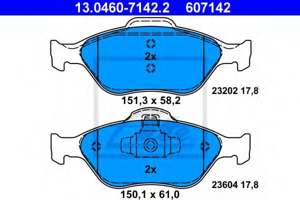 Set placute frana,frana disc FORD FIESTA IV (JA, JB) (1995 - 2002) ATE 13.0460-7142.2 piesa NOUA