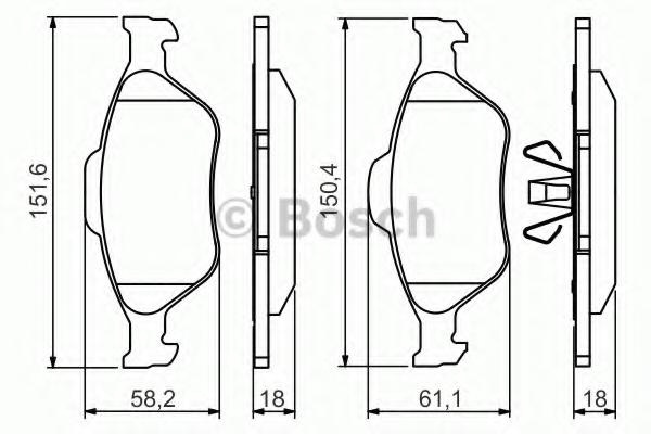 Set placute frana,frana disc FORD FIESTA Mk IV (JA_, JB_), FORD KA (RB_), FORD PUMA (EC_) - BOSCH 0 986 494 512