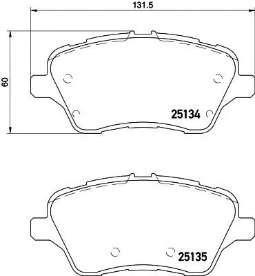 Set placute frana,frana disc FORD FIESTA VI, FORD FIESTA Van, FORD B-MAX - HELLA PAGID 8DB 355 020-621