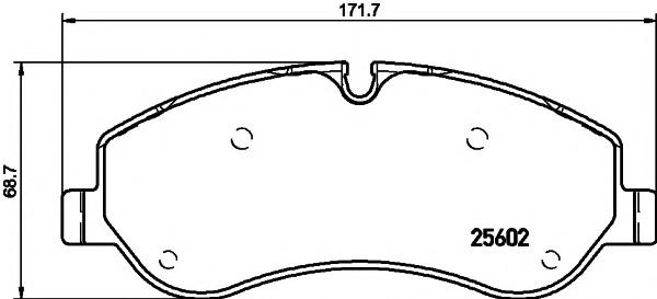 Set placute frana,frana disc FORD TOURNEO CUSTOM bus, FORD TRANSIT CUSTOM caroserie, FORD TRANSIT CUSTOM bus - HELLA PAGID 8DB 355 020-691