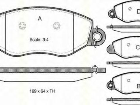 Set placute frana,frana disc FORD TRANSIT bus (FD_ _, FB_ _, FS_ _, FZ_ _, FC_ _), FORD TRANSIT Van (FA_ _), FORD TRANSIT platou / sasiu (FM_ _, FN_ _