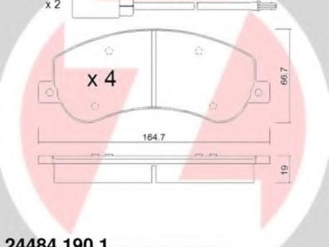 Set placute frana,frana disc FORD TRANSIT bus, FORD TRANSIT caroserie, FORD TRANSIT platou / sasiu - ZIMMERMANN 24484.190.1