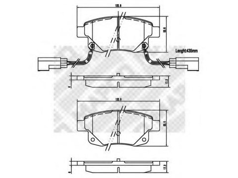 Set placute frana,frana disc FORD TRANSIT bus, FORD TRANSIT caroserie, FORD TRANSIT platou / sasiu - MAPCO 6857