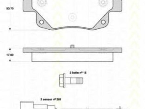 Set placute frana,frana disc FORD TRANSIT bus, FORD TRANSIT caroserie, FORD TRANSIT platou / sasiu - TRISCAN 8110 16018