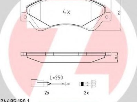 Set placute frana,frana disc FORD TRANSIT bus, FORD TRANSIT caroserie, FORD TRANSIT platou / sasiu - ZIMMERMANN 24485.190.1