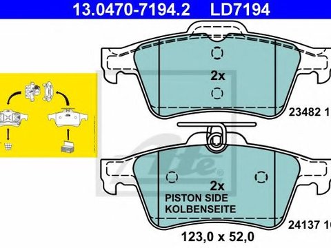 Set placute frana,frana disc FORD TRANSIT CONNECT (P65, P70, P80) (2002 - 2016) ATE 13.0470-7194.2 piesa NOUA