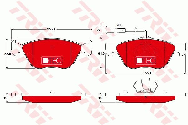 Set placute frana frana disc GDB1212DTE TRW pentru