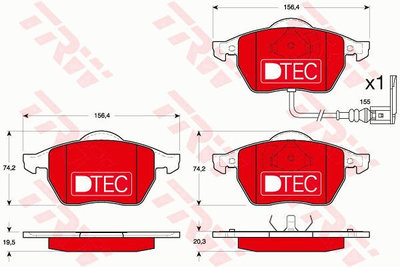 Set placute frana frana disc GDB1403DTE TRW pentru