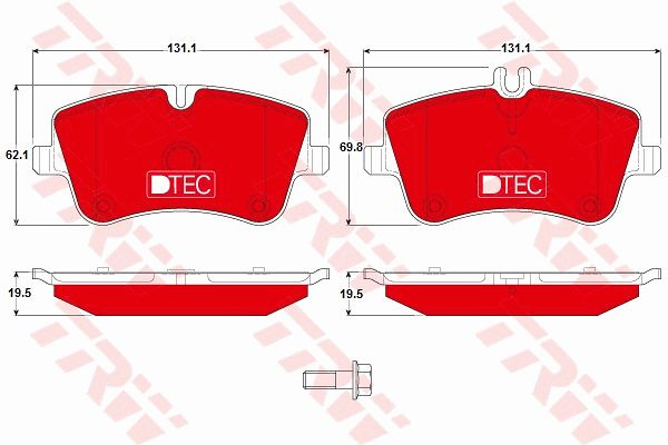 Set placute frana frana disc GDB1413DTE TRW pentru