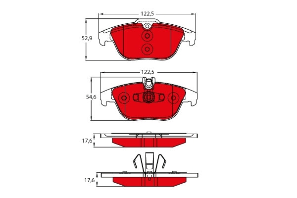 Set placute frana frana disc GDB2051DTE TRW pentru Mercedes-benz C-class Mercedes-benz E-class Mercedes-benz Glk-class