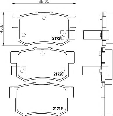 Set placute frana,frana disc HONDA ACCORD Mk IV (CB), HONDA ACCORD Mk IV cupe (CB, CC), HONDA LEGEND cupe (KA3) - HELLA PAGID 8DB 355 016-451