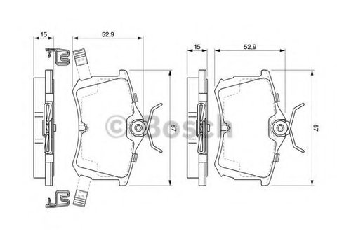 Set placute frana,frana disc HONDA ACCORD VII (CL) (2003 - 2020) BOSCH 0 986 424 661