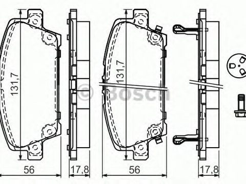 Set placute frana,frana disc HONDA CIVIC VIII Hatchback (FN, FK) (2005 - 2020) BOSCH 0 986 494 136