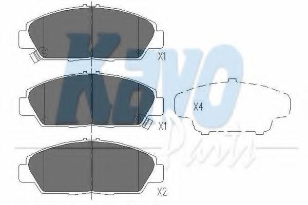 Set placute frana,frana disc HONDA PRELUDE Mk III (BA), HONDA ACCORD Mk V (CC, CD), HONDA ACCORD Mk V combi (CE) - KAVO PARTS KBP-2005