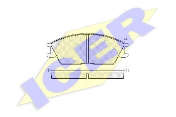 Set placute frana,frana disc HYUNDAI EXCEL (X-2), HYUNDAI EXCEL limuzina (X-2), HYUNDAI S COUPE (SLC) - ICER 180616