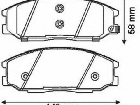 Set placute frana,frana disc HYUNDAI H100 / GRACE bus (P), HYUNDAI SATELLITE, HYUNDAI H100 / GRACE caroserie - JURID 572453J