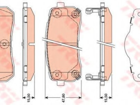 Set placute frana,frana disc HYUNDAI ix55 (2006 - 2020) TRW GDB3449