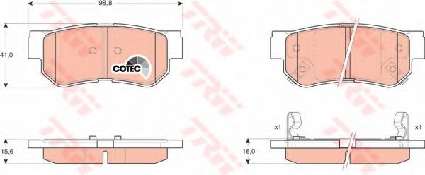 Set placute frana,frana disc HYUNDAI SANTA FE I (SM) (2000 - 2006) TRW GDB3284 piesa NOUA