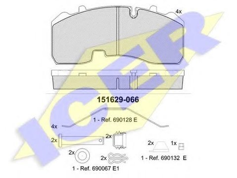 Set placute frana,frana disc - ICER 151629