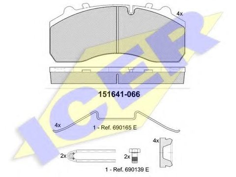 Set placute frana,frana disc - ICER 151641-066