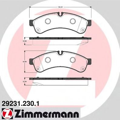 Set placute frana,frana disc IVECO DAILY IV platou / sasiu (2006 - 2011) ZIMMERMANN 29231.230.1