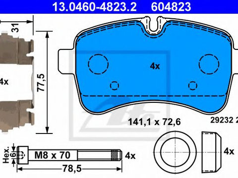 Set placute frana,frana disc IVECO DAILY IV autobasculanta (2006 - 2011) ATE 13.0460-4823.2