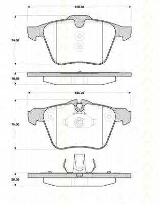 Set placute frana,frana disc JAGUAR S-TYPE limuzina (CCX), JAGUAR XK cupe (_J43_), JAGUAR XK Cabriolet (_J43_) - TRISCAN 8110 10565