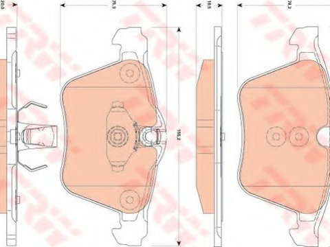 Set placute frana,frana disc JAGUAR XJ (NNA_, X35_, _J12_, _J24_) (2009 - 2020) TRW GDB1835