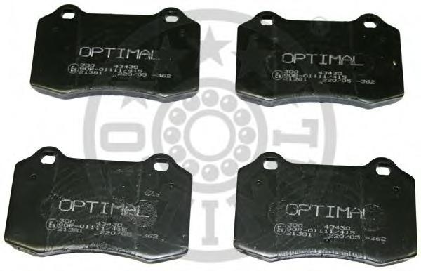 Set placute frana,frana disc JAGUAR XK 8 cupe (QEV), JAGUAR XK 8 Convertible (QDV), JAGUAR S-TYPE limuzina (CCX) - OPTIMAL 43430