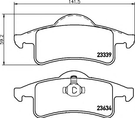 Set placute frana,frana disc JEEP WAGONEER (XJ), JEEP GRAND CHEROKEE Mk II (WJ, WG), JEEP (BJC) GRAND CHEROKEE - HELLA PAGID 8DB 355 009-891