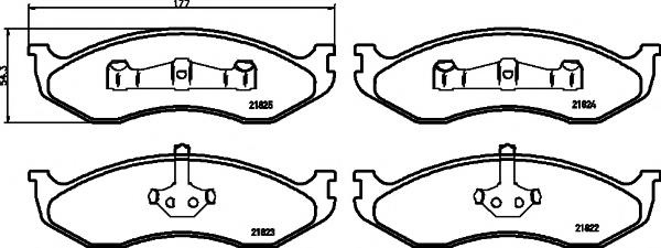 Set placute frana,frana disc JEEP WRANGLER (YJ, SJ_), JEEP WRANGLER Mk II (TJ), JEEP WAGONEER (XJ) - TEXTAR 2182202