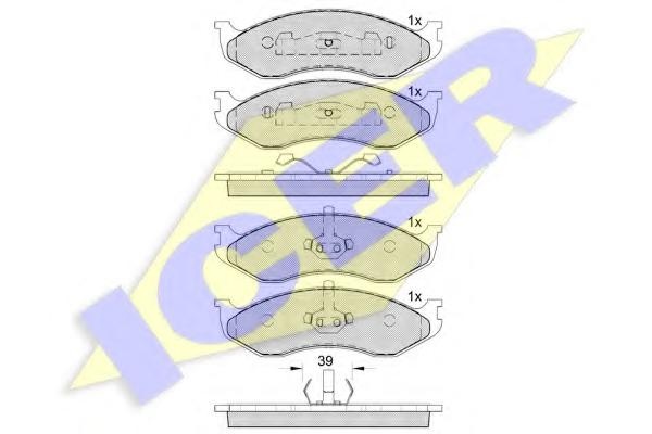 Set placute frana,frana disc JEEP WRANGLER (YJ, SJ_), JEEP WRANGLER Mk II (TJ), JEEP WAGONEER (XJ) - ICER 140968