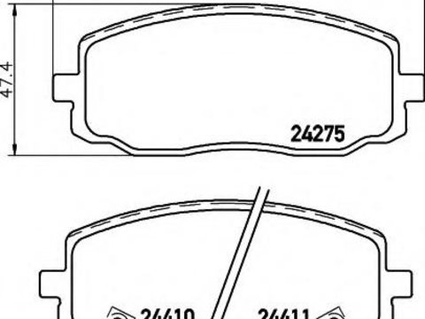 Set placute frana,frana disc KIA MORNING (BA), HYUNDAI i10 (PA), DODGE i 10 - HELLA 8DB 355 006-571