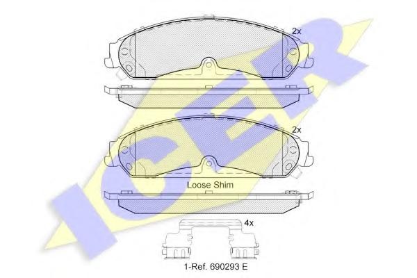 Set placute frana,frana disc LANCIA THEMA (LX), DODGE CHARGER, DODGE CHALLENGER cupe - ICER 182097